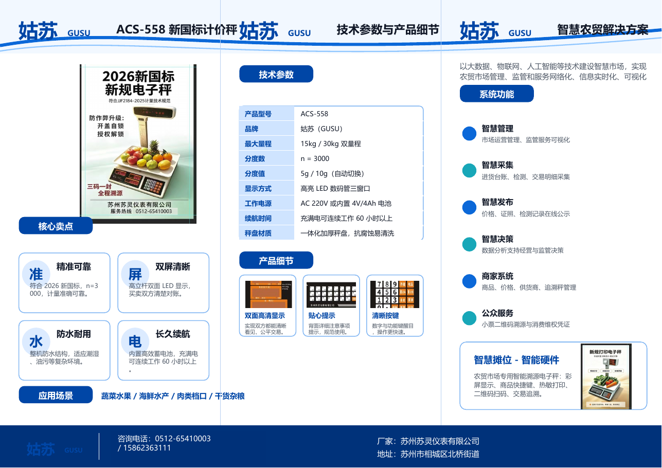 ACS-558参数与智慧农贸方案彩页